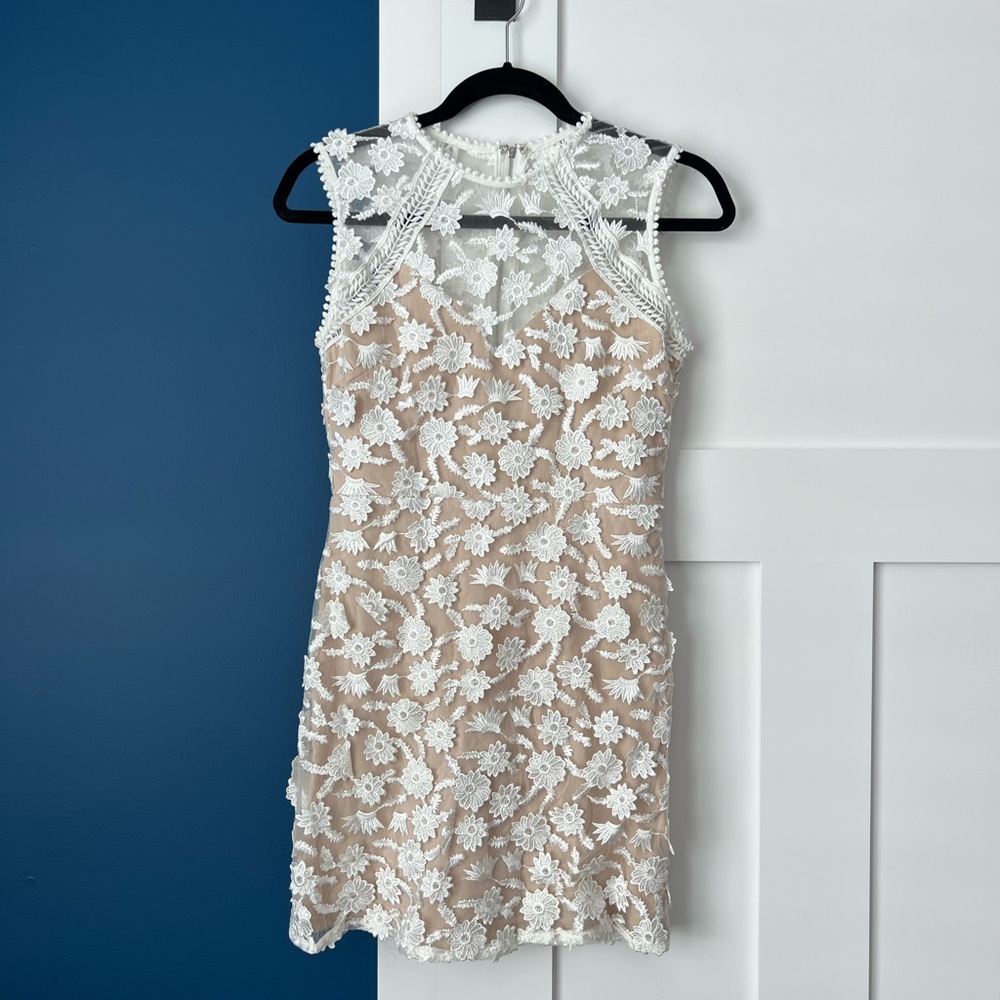 Helen Owen x AQUA Embroidered Sheath Dress